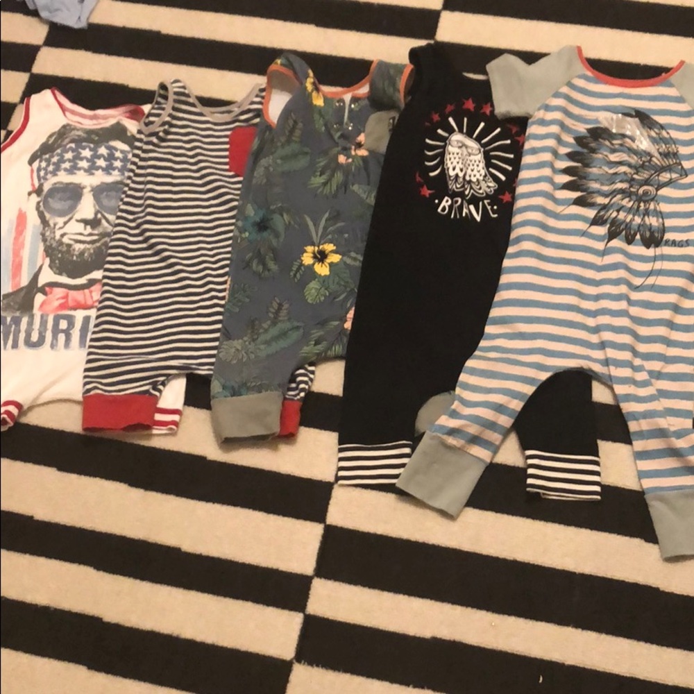 Five 3/4T Rags and Brinkley Ave Rompers